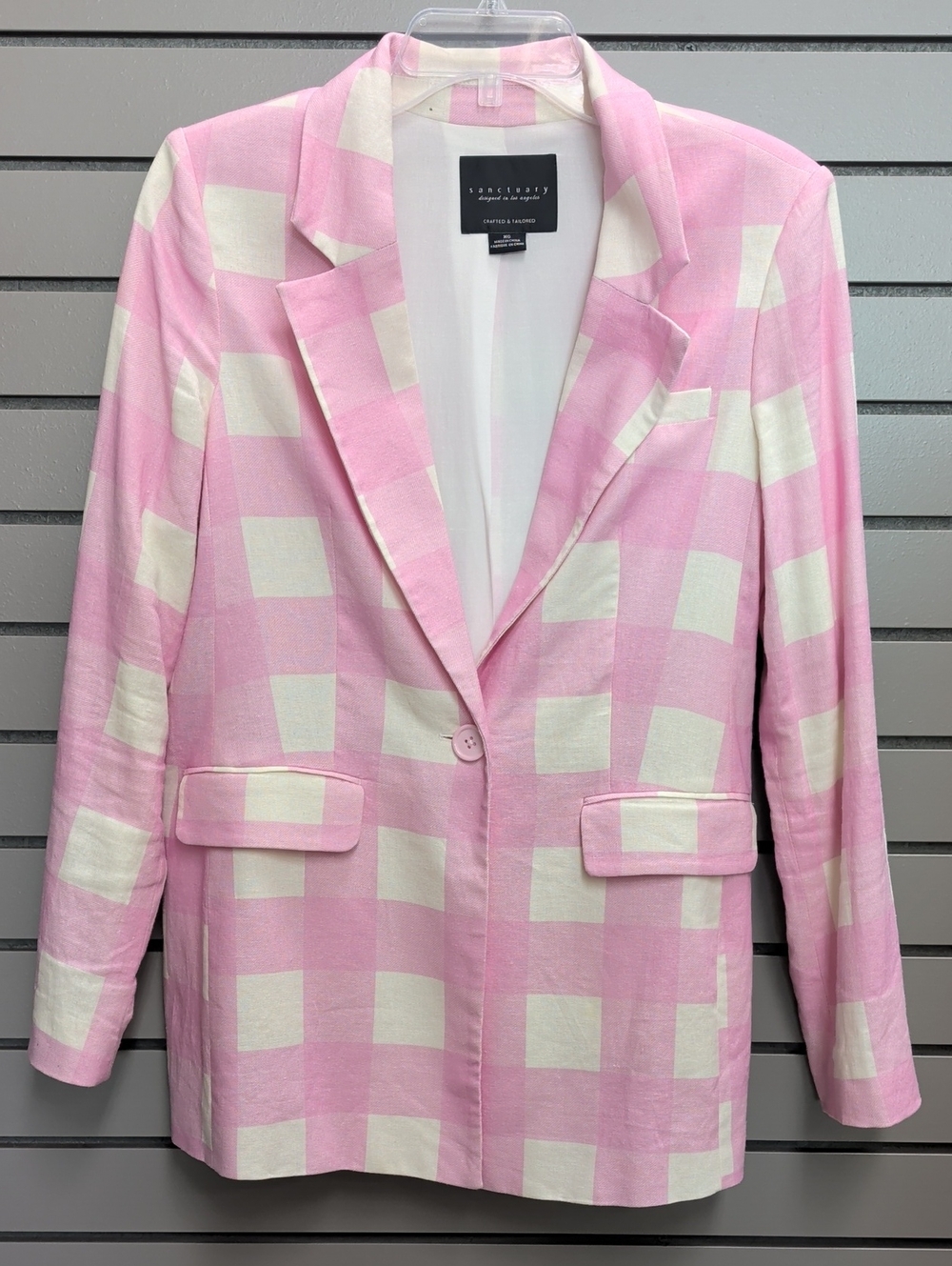 Sanctuary Pink & Cream Kora Single-Button Blazer